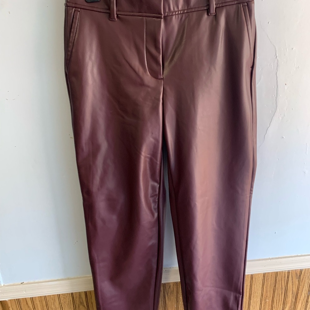 Talbots Maroon Faux Leather Pants